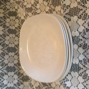 Set of 4 Square White Salad Dessert Plates